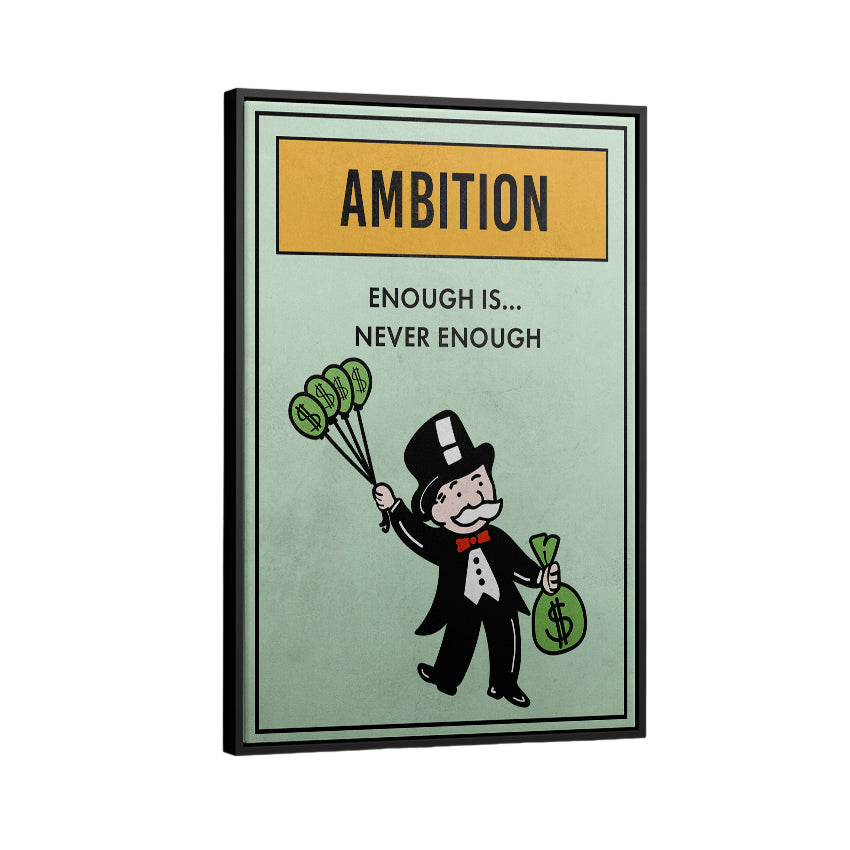 Discover Monopoly Card Wall Art, Motivational Monopoly Properties Card Canvas Art, MONOPOLY PROPERTY - AMBITION by Original Greattness™ Canvas Wall Art Print