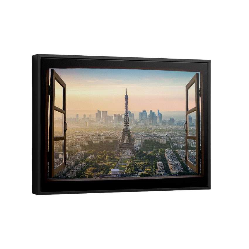 Discover Motivational Window Canvas Art, Paris Dreams Eiffel Tower Landscape Canvas Art , Paris Dreams by Original Greattness™ Canvas Wall Art Print