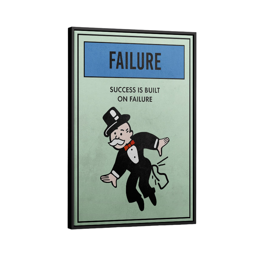 Discover Shop Monopoly Card Wall Art, Motivational Monopoly Properties Card, Failure Canvas Art, MONOPOLY PROPERTY - FAILURE by Original Greattness™ Canvas Wall Art Print