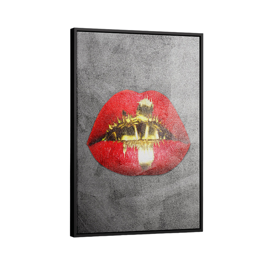 Discover Shop Lips Canvas Art, Gold Red Lips Fashion Canvas Wall Art, Gold Red Lips by Original Greattness™ Canvas Wall Art Print