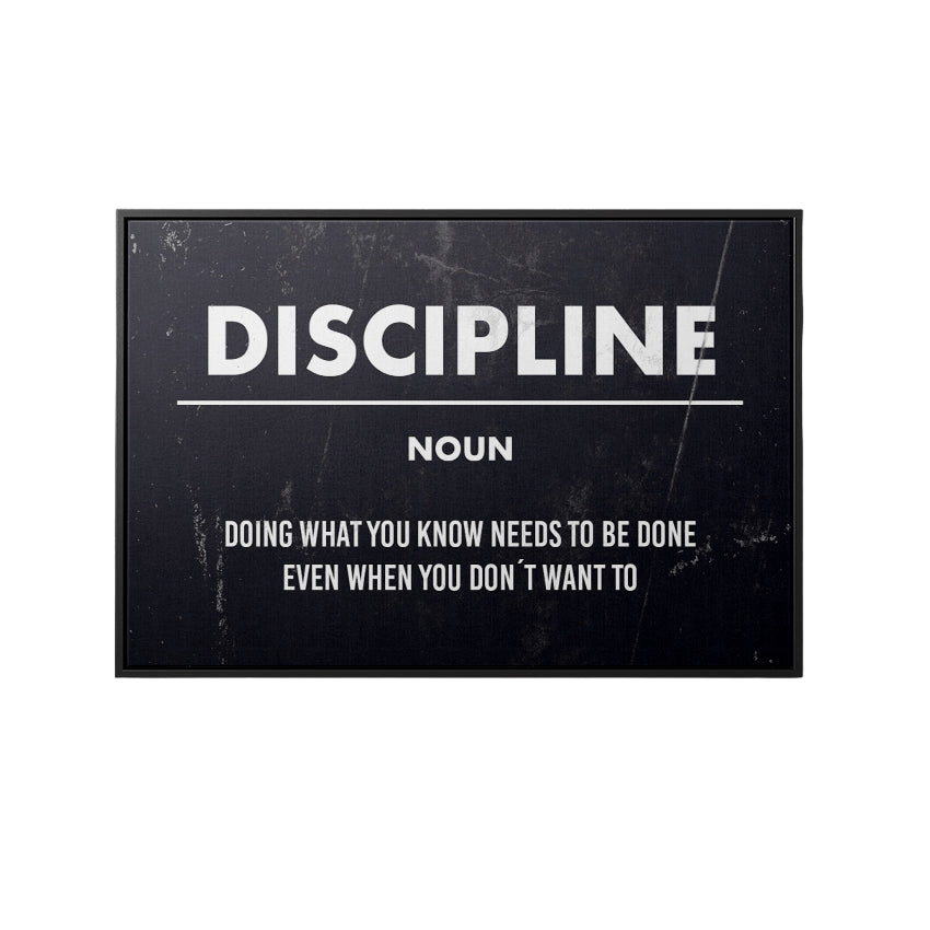 Discover Motivational Workspace Canvas Art, Discipline Canvas | Definition Artwork for Home & Office, DISCIPLINE by Original Greattness™ Canvas Wall Art Print