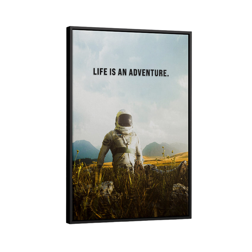 Discover Shop Astronaut Canvas Wall Art, Life is an Adventure, Landscape Astronaut Canvas Artwork, LIFE IS AN ADVENTURE by Original Greattness™ Canvas Wall Art Print