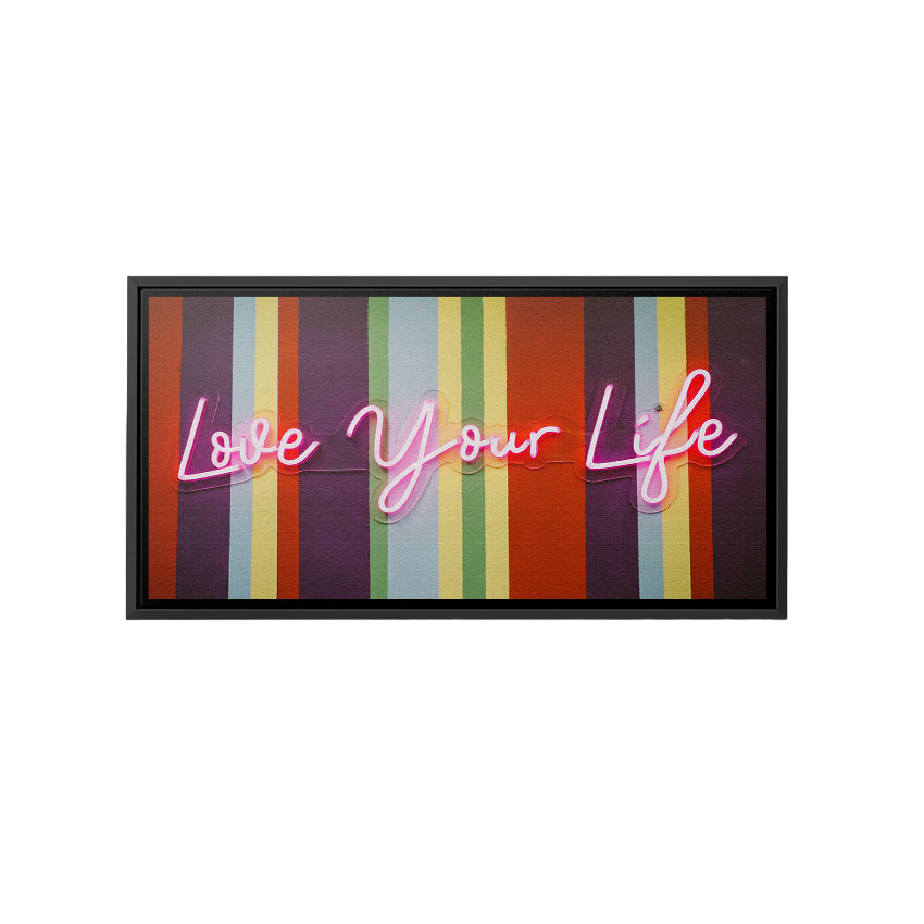 Discover Greattness Original, Love Your Life, Modern Neon Light Colorful Decor for Home, LOVE YOUR LIFE CANVAS by Original Greattness™ Canvas Wall Art Print