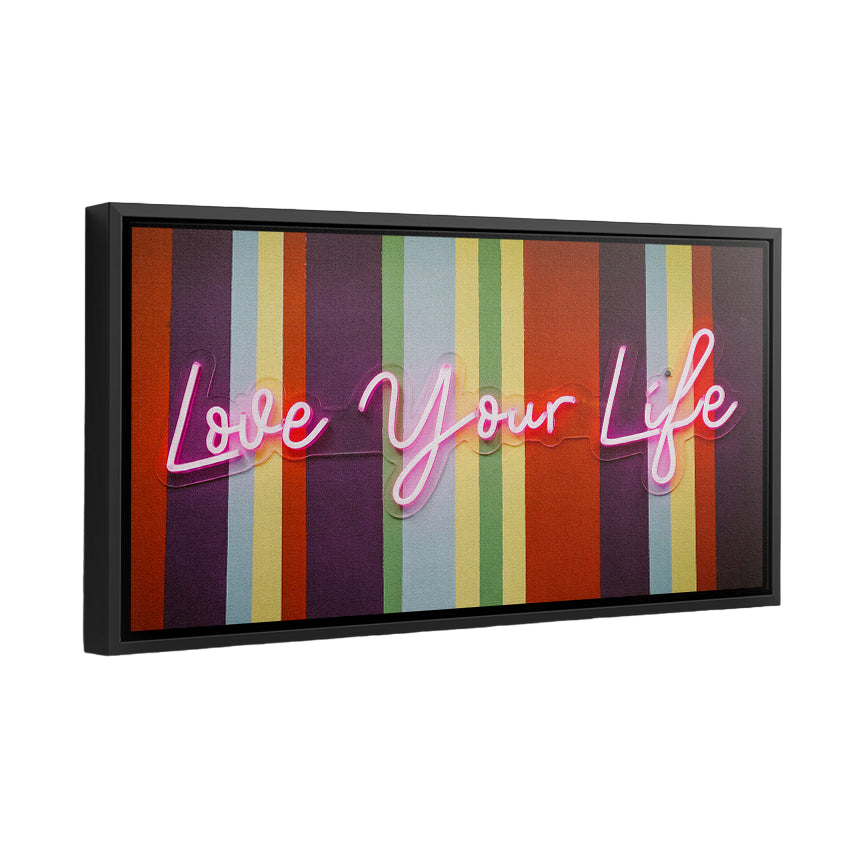 Discover Greattness Original, Love Your Life, Modern Neon Light Colorful Decor for Home, LOVE YOUR LIFE CANVAS by Original Greattness™ Canvas Wall Art Print