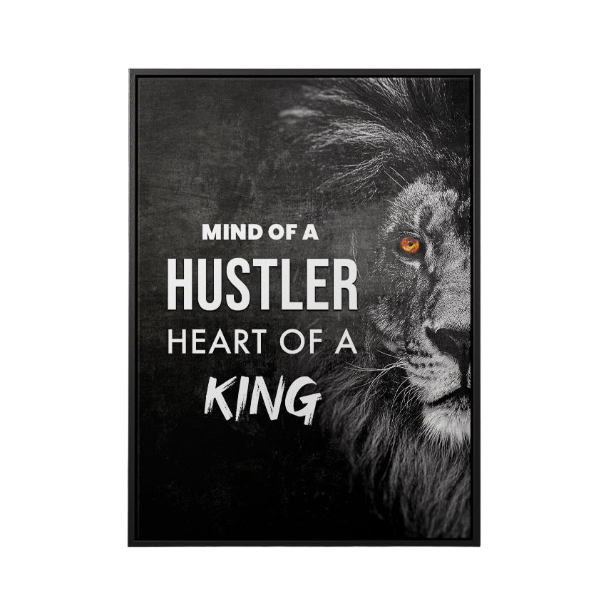 Discover Motivational Canvas Art, Mind of a Hustler Lion Black Motivational Canvas Art, MIND OF A HUSTLER by Original Greattness™ Canvas Wall Art Print