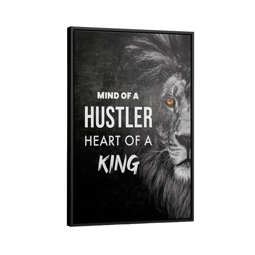 Discover Motivational Canvas Art, Mind of a Hustler Lion Black Motivational Canvas Art, MIND OF A HUSTLER by Original Greattness™ Canvas Wall Art Print