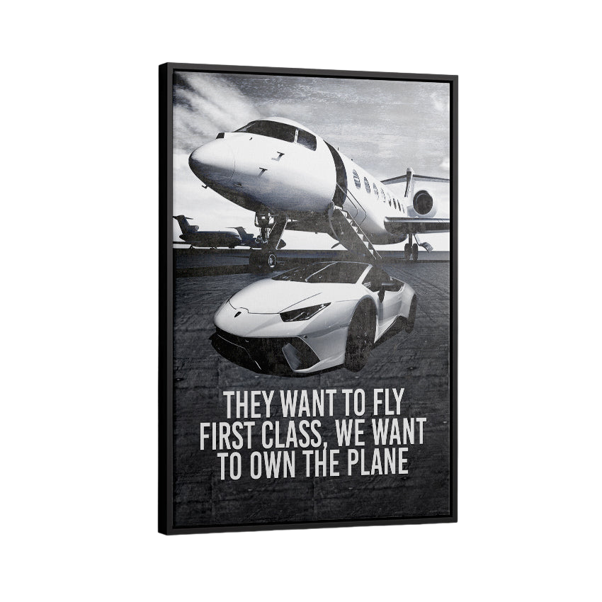 Discover Motivational Private Plane Wall Art, Motivational Wall Art for Office Canvas Print Quote Private Jet Plane Lamborghini, OWN THE PRIVATE PLANE by Original Greattness™ Canvas Wall Art Print