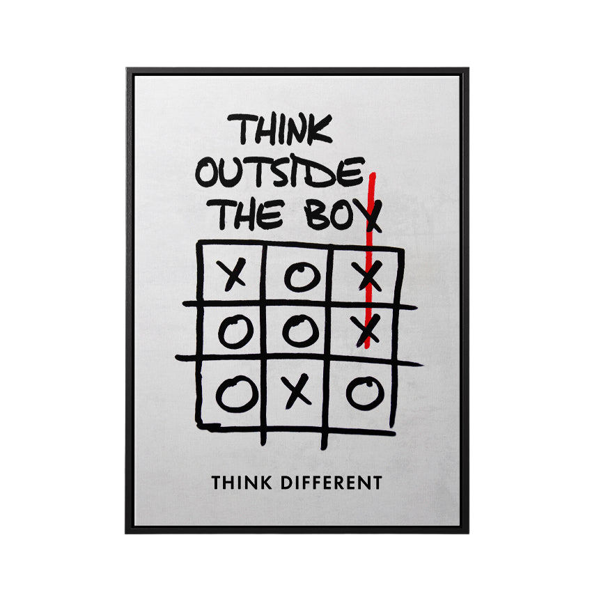 Discover Shop Mindset Wall Art, Think Outside the Box Motivational Canvas Wall Art Print , THINK OUTSIDE THE BOX by Original Greattness™ Canvas Wall Art Print