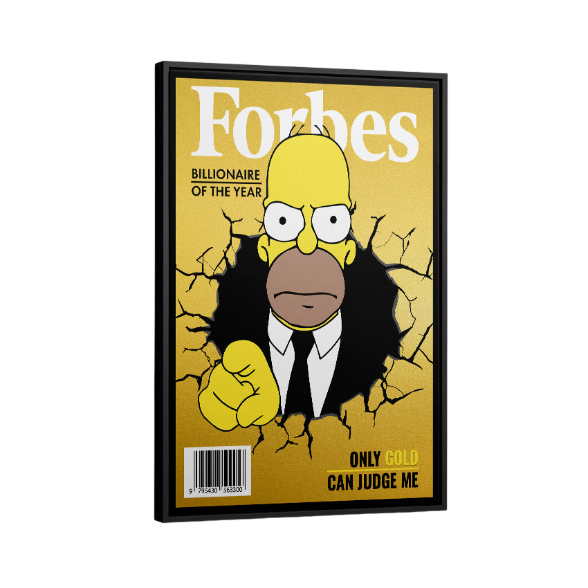 Discover Forbes Canvas Wall Art, Forbes Homer Simpson Motivational Luxury Canvas Art , ONLY GOLD CAN JUDGE ME by Original Greattness™ Canvas Wall Art Print