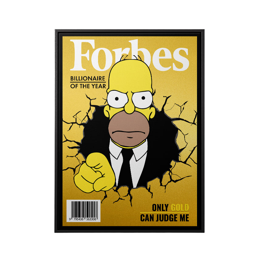 Discover Forbes Canvas Wall Art, Forbes Homer Simpson Motivational Luxury Canvas Art , ONLY GOLD CAN JUDGE ME by Original Greattness™ Canvas Wall Art Print