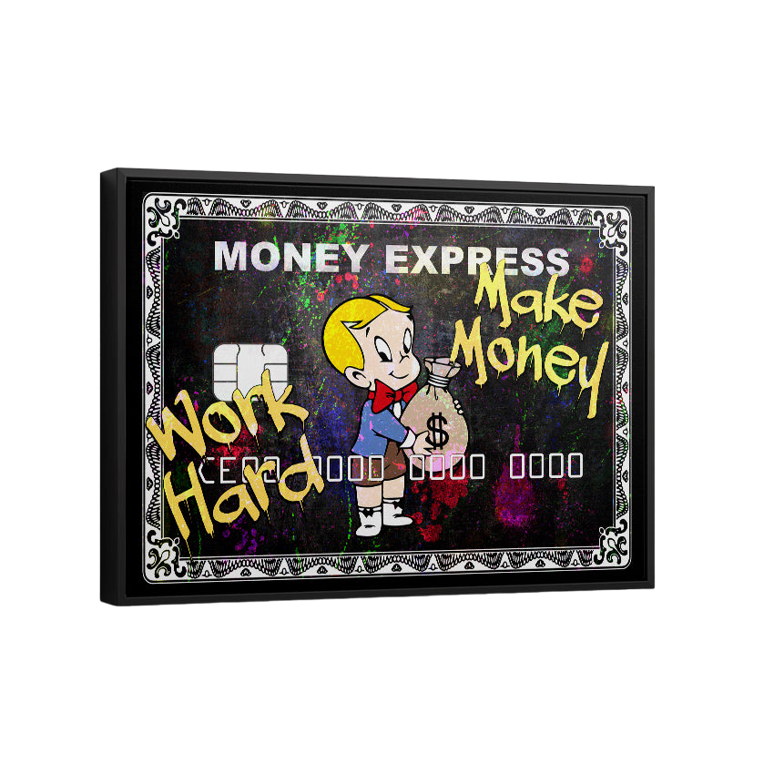 Discover Motivational Amex Card Wall Art, Richie Rich American Express Amex Canvas Art , RICHIE RICH AMEX by Original Greattness™ Canvas Wall Art Print