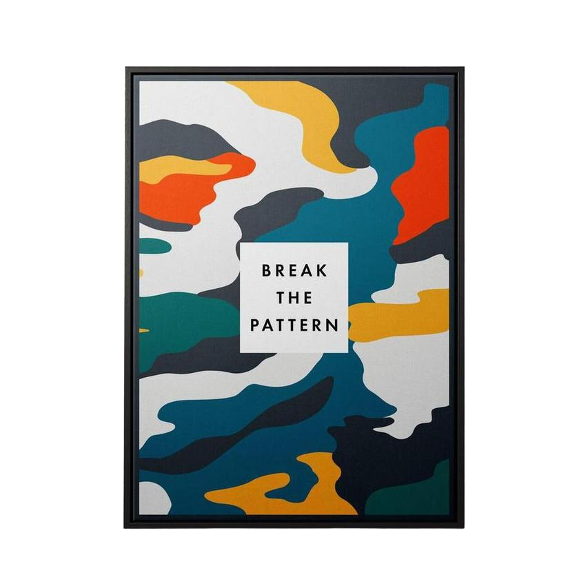 Discover Motivational Room Canvas Art, Break the Pattern Camouflage Canvas Art, BREAK THE PATTERN by Original Greattness™ Canvas Wall Art Print