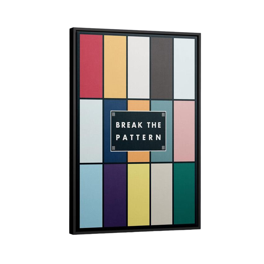 Discover Motivational Office Wall Art, Break the Pattern Canvas Art, BREAK THE PATTERN by Original Greattness™ Canvas Wall Art Print