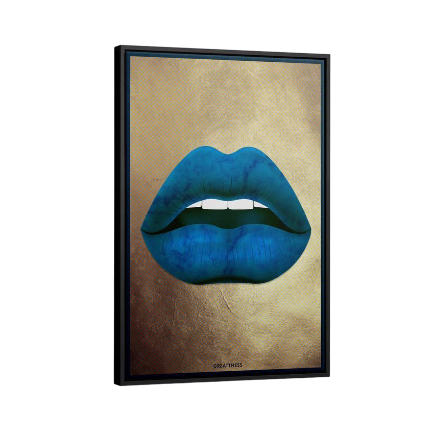 Discover Lips Gold Canvas Wall Art, Culture Lips Gold Canvas Art | Modern Lips Artwork, CULTURE LIPS by Original Greattness™ Canvas Wall Art Print