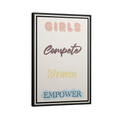 Discover Women Canvas Wall Art, Girls Compete Women Empower, Inspirational Quote Sign, GIRLS COMPETE WOMEN EMPOWER by Original Greattness™ Canvas Wall Art Print