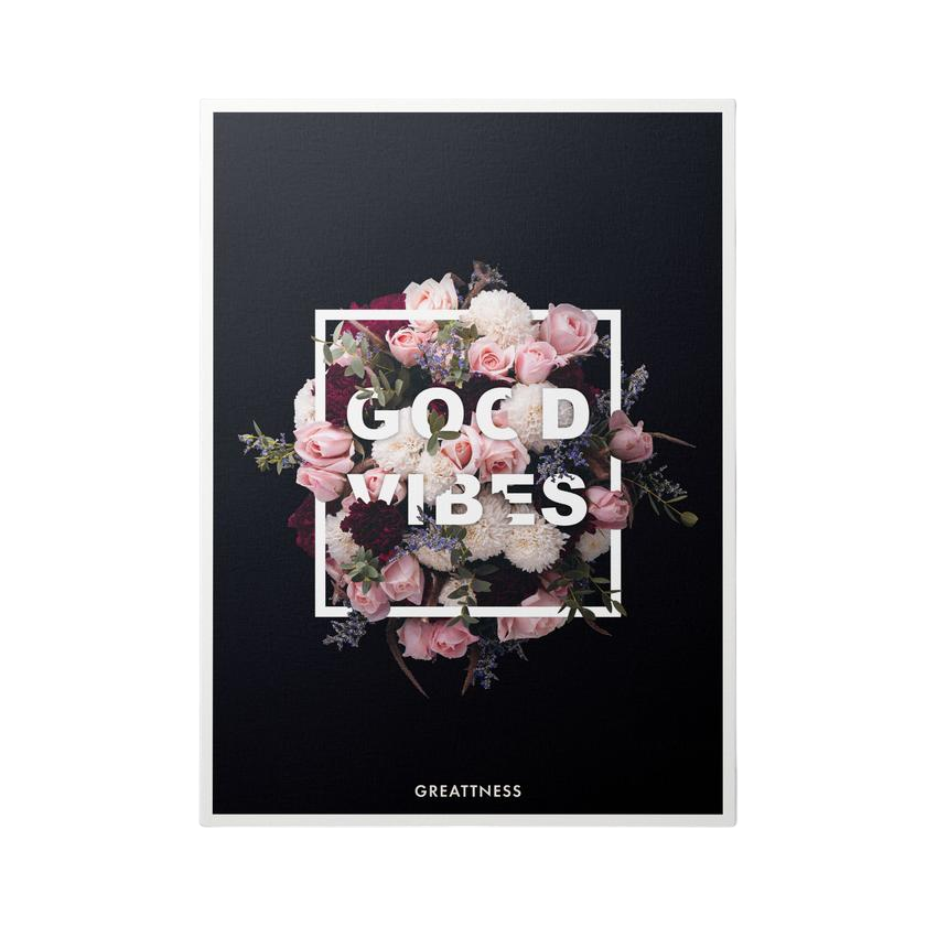 Discover Motivational Canvas Art, Good Vibes (Rose Edition) Canvas Art | Artwork for Gym or Office, GOOD VIBES (ROSE EDITION) by Original Greattness™ Canvas Wall Art Print