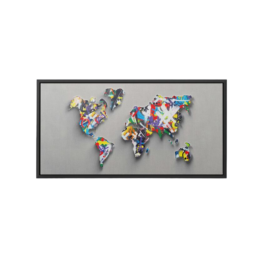 Discover Shop Graffiti World Map Art, Colorful Abstract Graffiti World Map Wall Art, GRAFFITI MAP by Original Greattness™ Canvas Wall Art Print