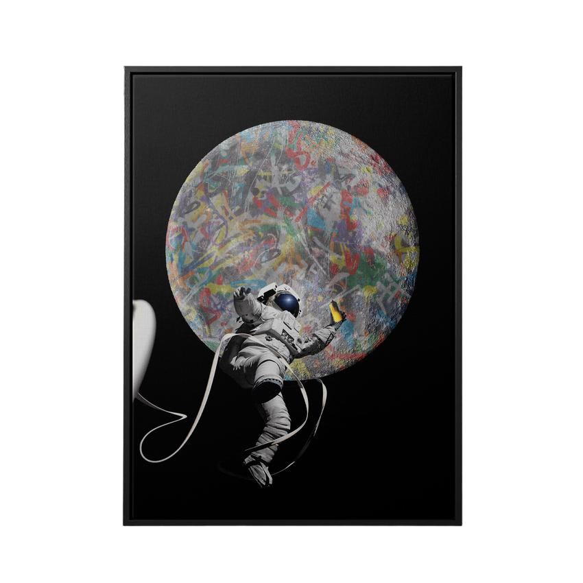 Discover Shop Astronaut Graffiti Wall Art, Graffiti Moon Space Astronaut My Limit Beyond the Sky Poster Paint Canvas, GRAFFITI MOON by Original Greattness™ Canvas Wall Art Print