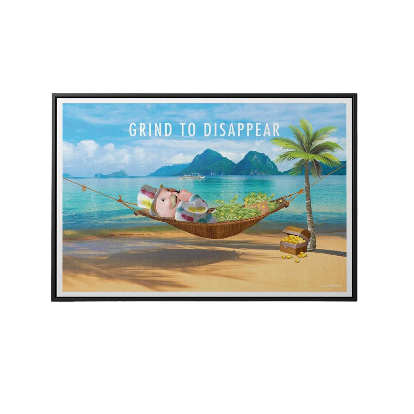 Discover Donald Duck Money Wall Art, Grind to Disappear Luxury Monopoly Canvas Wall Art, GRIND TO DISAPPEAR by Original Greattness™ Canvas Wall Art Print