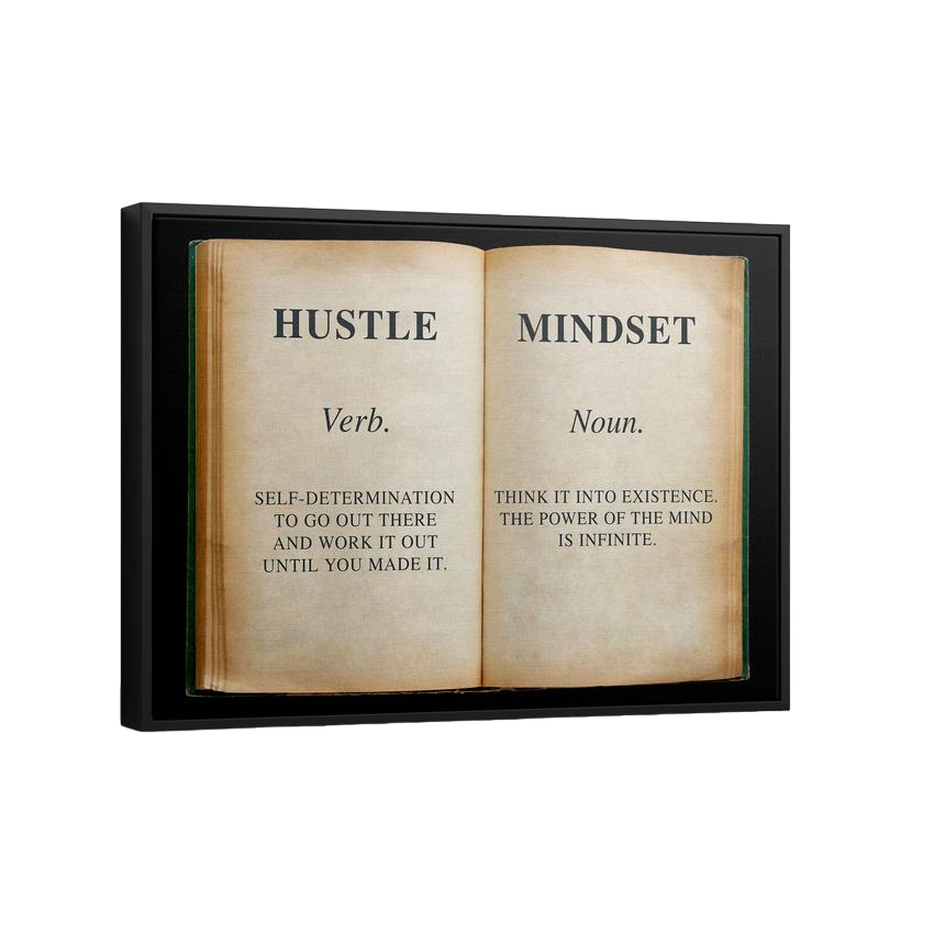 Discover Motivational Canvas Wall Art, Hustle Book Motivational Artwork for Office or Home, HUSTLE BOOK by Original Greattness™ Canvas Wall Art Print