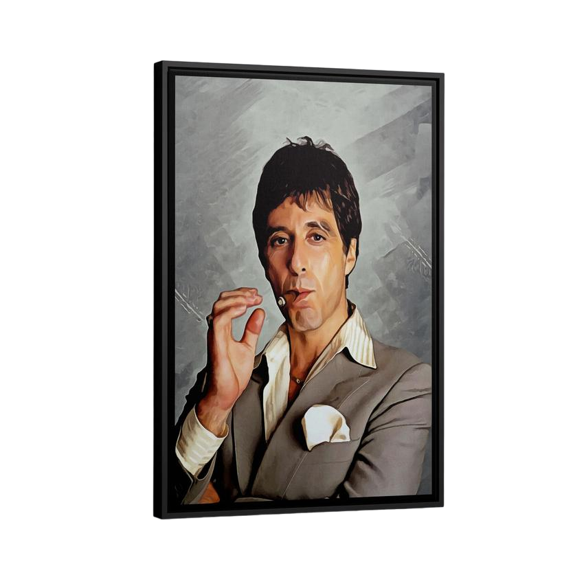 Discover Tony Montana Canvas Art, Al Pacino Scarface Movie Poster Oil Canvas Wall Art, INVINCIBLE Al Pacino by Original Greattness™ Canvas Wall Art Print