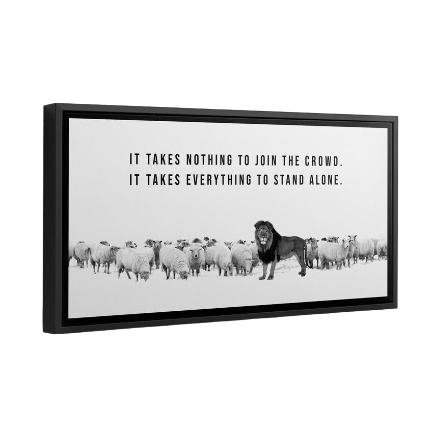 Discover Greattness Original Canvas Art, Lion Amongst Sheep, Motivational Canvas Art Prints, LION AMONGST SHEEP by Original Greattness™ Canvas Wall Art Print