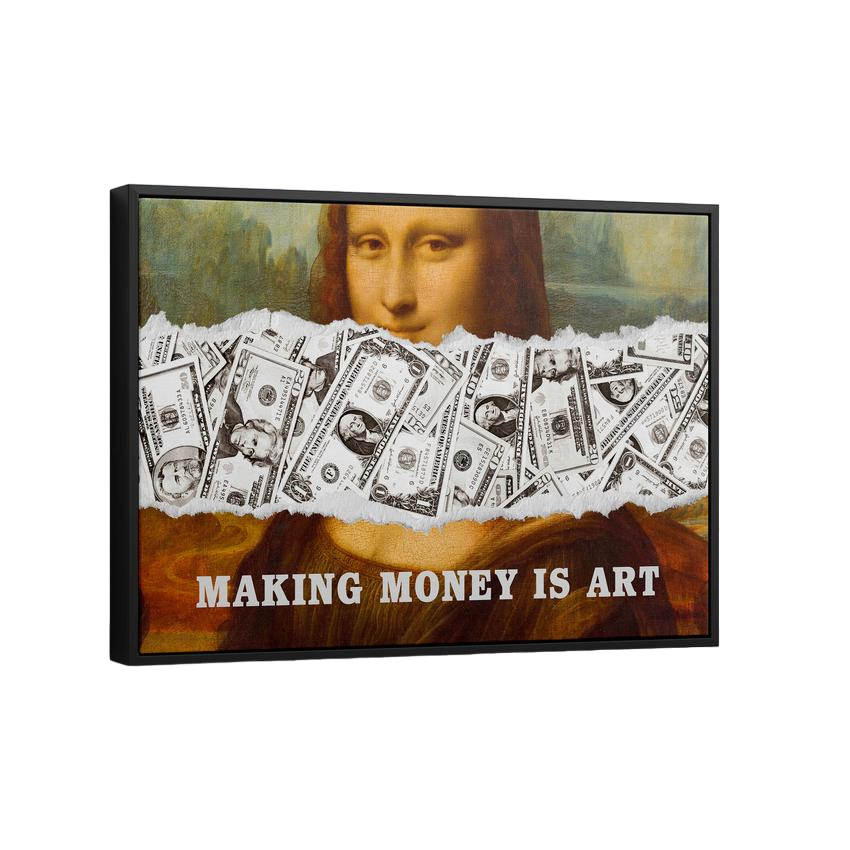 Discover Shop Mona Lisa Money Wall Art, Mona Lisa Money Dollar Wall Art, Success Canvas, MAKING MONEY IS ART by Original Greattness™ Canvas Wall Art Print