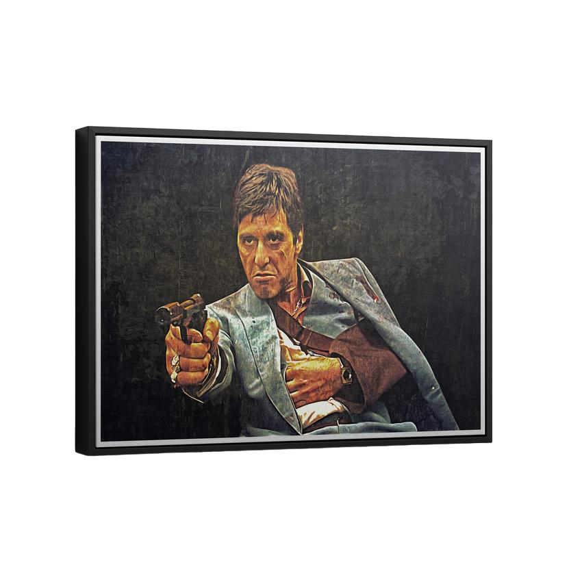 Discover Tony Montana Canvas Wall Art, Montagun Scarface Iconic Canvas Wall Art, MONTAGUN by Original Greattness™ Canvas Wall Art Print