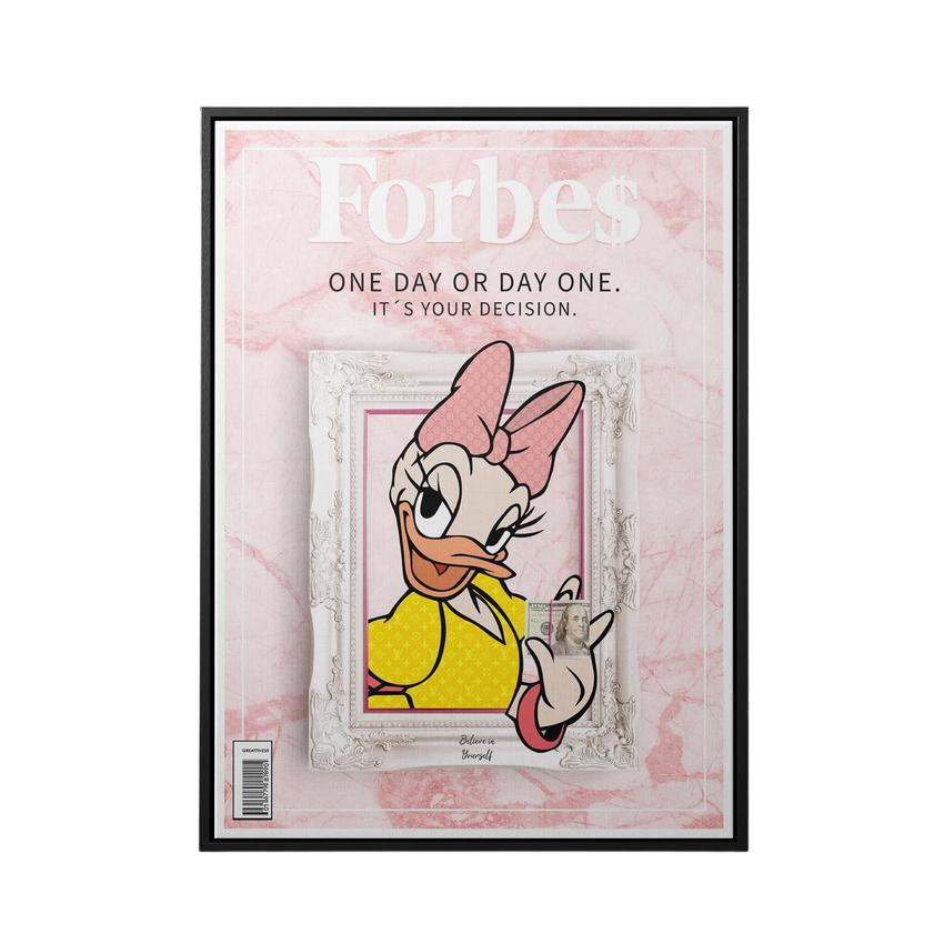 Discover Forbes Pink Wall Art, Forbes Daisy Duck Luxury Money Canvas Art, FORBES PINK PRIME by Original Greattness™ Canvas Wall Art Print