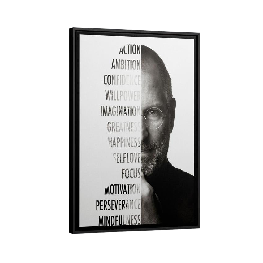 Discover Steve Jobs Canvas Art, Steve Jobs Portrait Black & White Wall Art, STEVE JOBS BLACK & WHITE by Original Greattness™ Canvas Wall Art Print