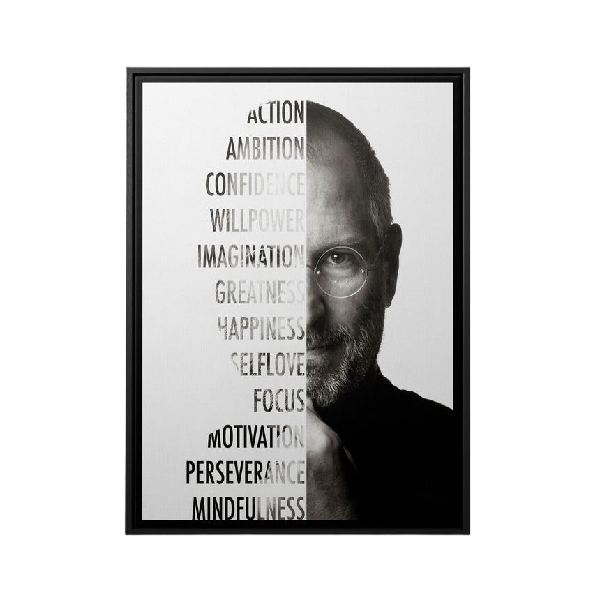 Discover Steve Jobs Canvas Art, Steve Jobs Portrait Black & White Wall Art, STEVE JOBS BLACK & WHITE by Original Greattness™ Canvas Wall Art Print