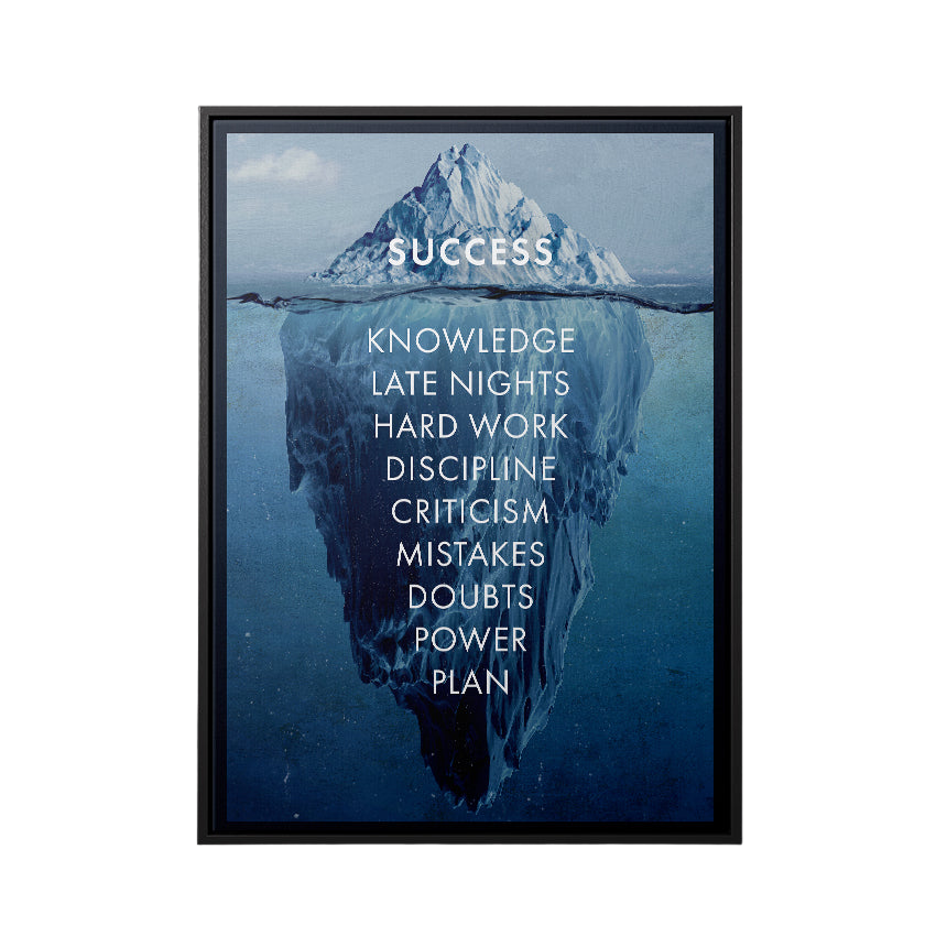 Discover Shop Success Office Canvas Art, Success Iceberg Inspirational Canvas Art Prints Gift, SUCCESS ICEBERG by Original Greattness™ Canvas Wall Art Print