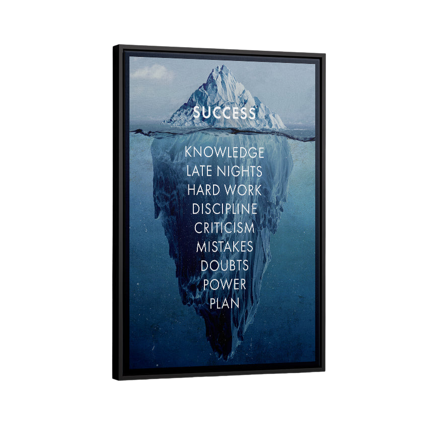 Discover Shop Success Office Canvas Art, Success Iceberg Inspirational Canvas Art Prints Gift, SUCCESS ICEBERG by Original Greattness™ Canvas Wall Art Print