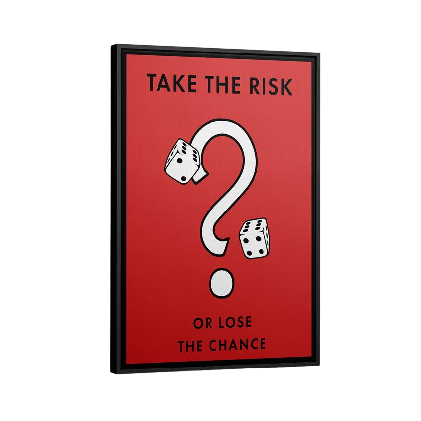 Discover Monopoly Card Canvas Art, Monopoly Take the Risk Card Office Inspirational Canvas Wall Art, MONOPOLY - TAKE THE RISK by Original Greattness™ Canvas Wall Art Print