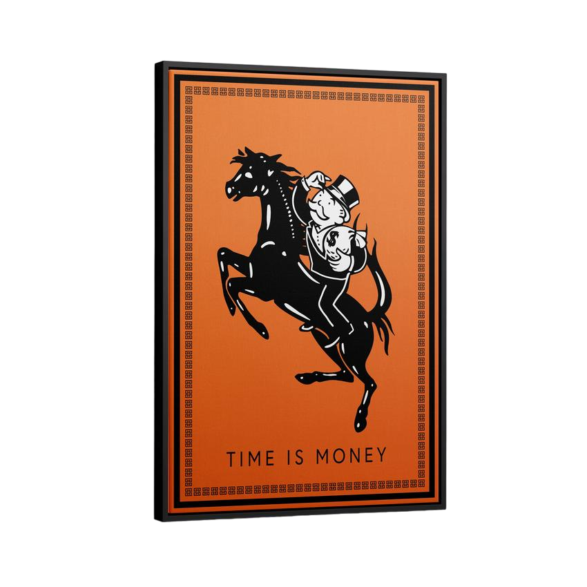 Discover Shop Luxury Canvas Art, Time is Money Luxury Hermes Monopoly Canvas Art, TIME IS MONEY by Original Greattness™ Canvas Wall Art Print