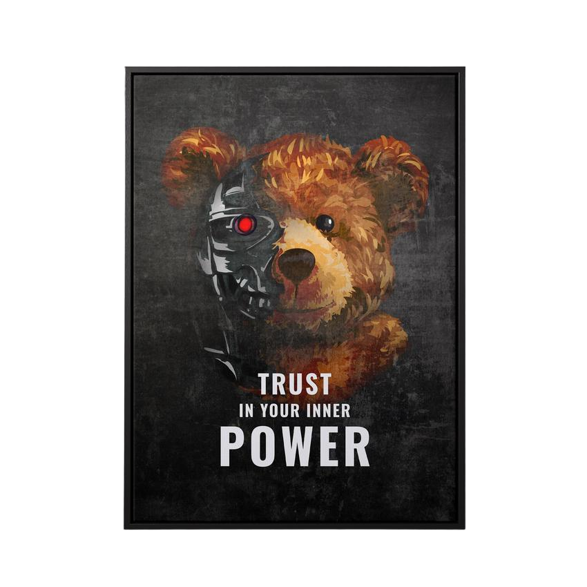 Discover Motivational Teddy Canvas Art, Inner Power Roboter Bear Quote Sign Canvas Wall Art, INNER POWER by Original Greattness™ Canvas Wall Art Print