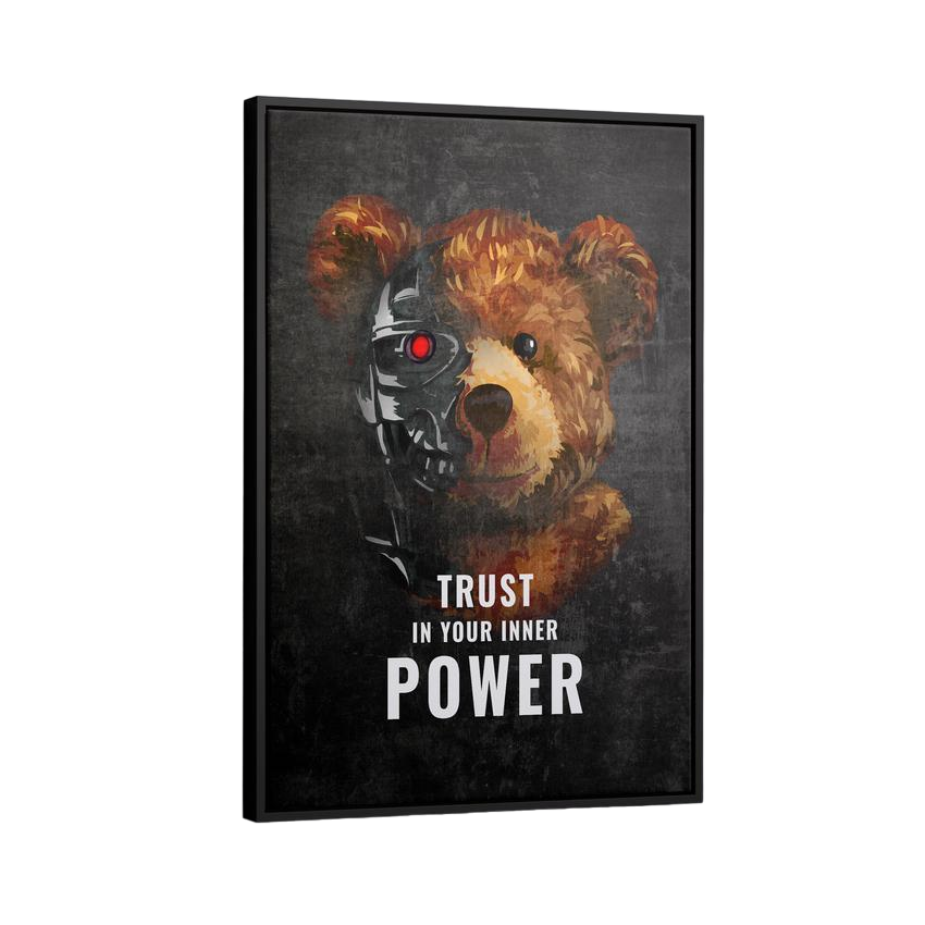 Discover Motivational Teddy Canvas Art, Inner Power Roboter Bear Quote Sign Canvas Wall Art, INNER POWER by Original Greattness™ Canvas Wall Art Print