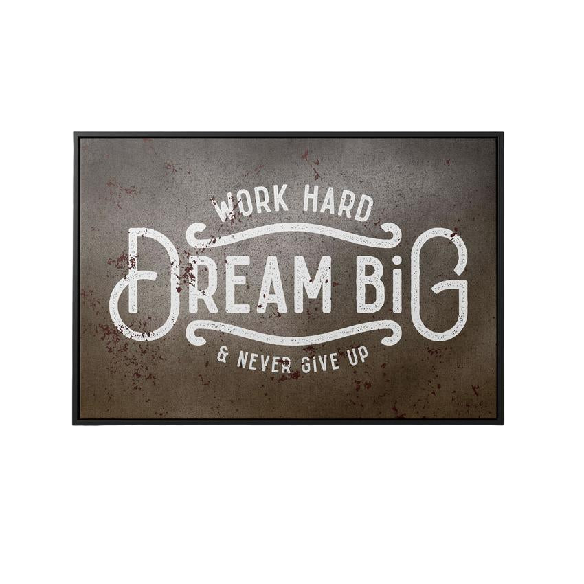 Discover Motivational Quote Wall Art, Work Hard Dream Big, Hustle Quote Canvas Art , WORK HARD DREAM BIG by Original Greattness™ Canvas Wall Art Print