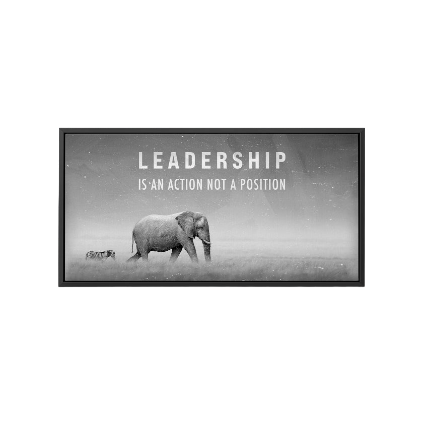 Discover Greattness Canvas Art, Elephant Landscape Motivational Canvas Wall Art, Leadership is an Action by Original Greattness™ Canvas Wall Art Print