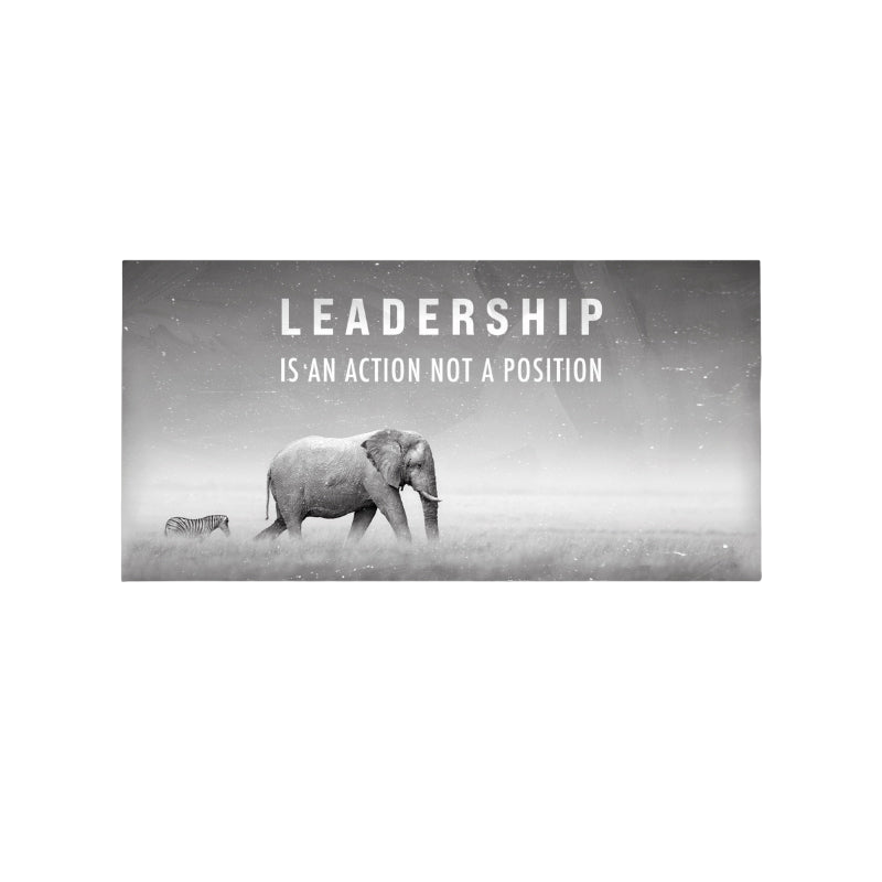 Discover Greattness Canvas Art, Elephant Landscape Motivational Canvas Wall Art, Leadership is an Action by Original Greattness™ Canvas Wall Art Print