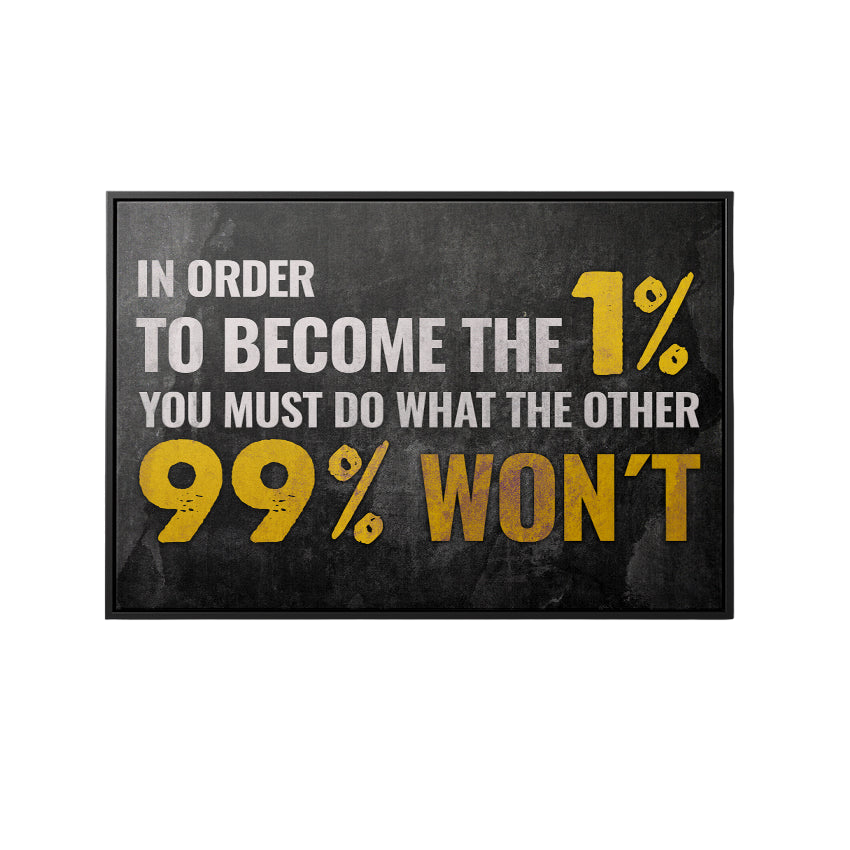 Discover Shop Motivational Canvas Art, Become the 1% Canvas Art | Definition Artwork, BECOME THE 1% by Original Greattness™ Canvas Wall Art Print