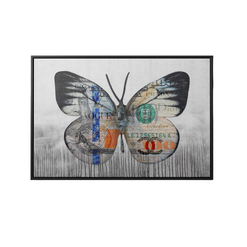 Discover Butterfly Money Wall Art, Butterfly Culture | Money Dollar Canvas Wall Art, BUTTERFLY CULTURE by Original Greattness™ Canvas Wall Art Print