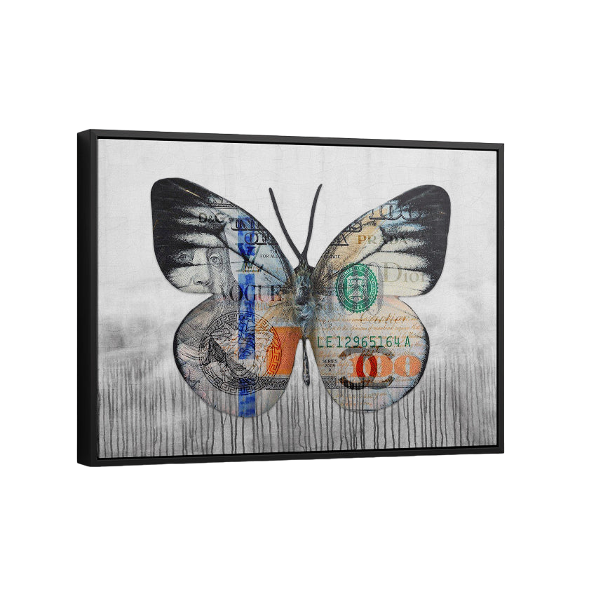 Discover Butterfly Money Wall Art, Butterfly Culture | Money Dollar Canvas Wall Art, BUTTERFLY CULTURE by Original Greattness™ Canvas Wall Art Print