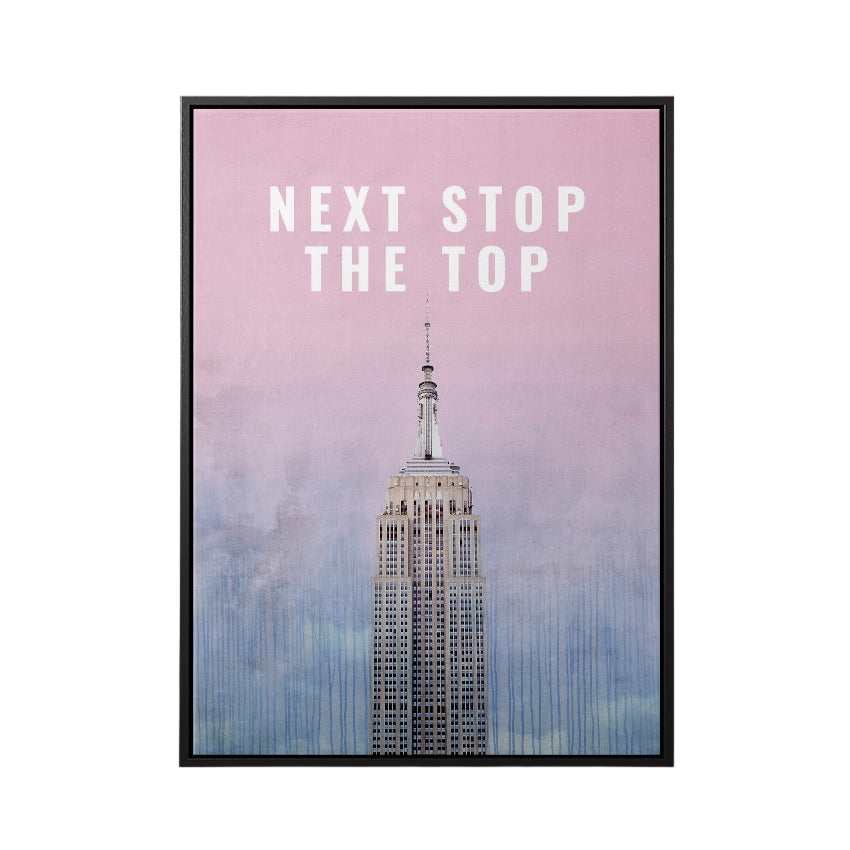 Discover Shop Success Canvas Art, Empire State Building Motivational Canvas Wall Art, Next Stop The Top by Original Greattness™ Canvas Wall Art Print