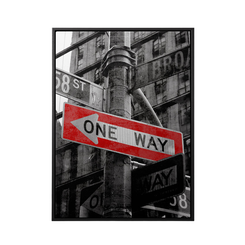 Discover Shop New York Canvas Art, One Way New York Street Vintage Canvas Wall Art , One Way New York by Original Greattness™ Canvas Wall Art Print