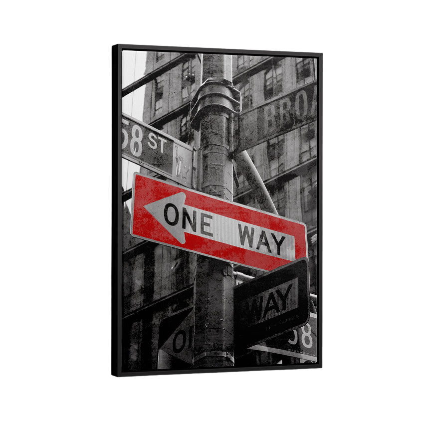 Discover Shop New York Canvas Art, One Way New York Street Vintage Canvas Wall Art , One Way New York by Original Greattness™ Canvas Wall Art Print