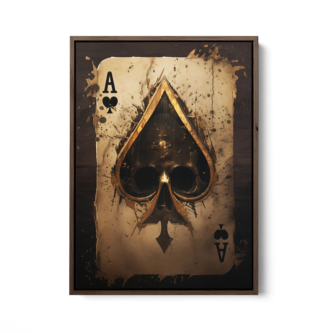 Discover Game Card Wall Art, Ace Skull Poker Card Queen King Playroom Wall Art, ACE SKULL CARD by Original Greattness™ Canvas Wall Art Print