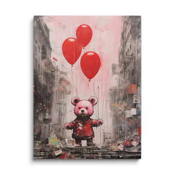 Discover Banksy Canvas Wall Art, Banksy Street Teddy Ballon Art Painting, BANKSY TEDDY BALLON by Original Greattness™ Canvas Wall Art Print