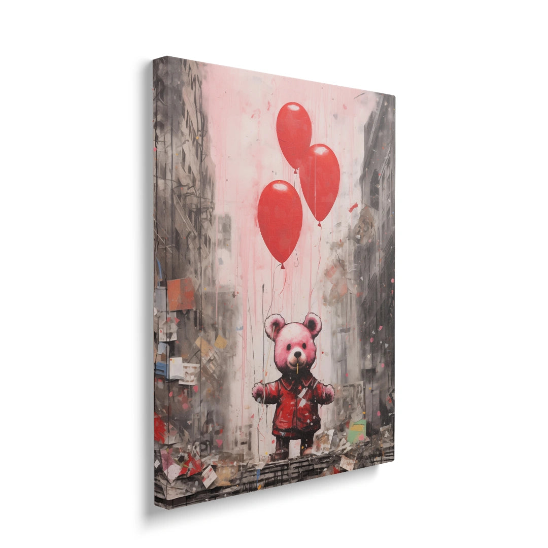 Discover Banksy Canvas Wall Art, Banksy Street Teddy Ballon Art Painting, BANKSY TEDDY BALLON by Original Greattness™ Canvas Wall Art Print