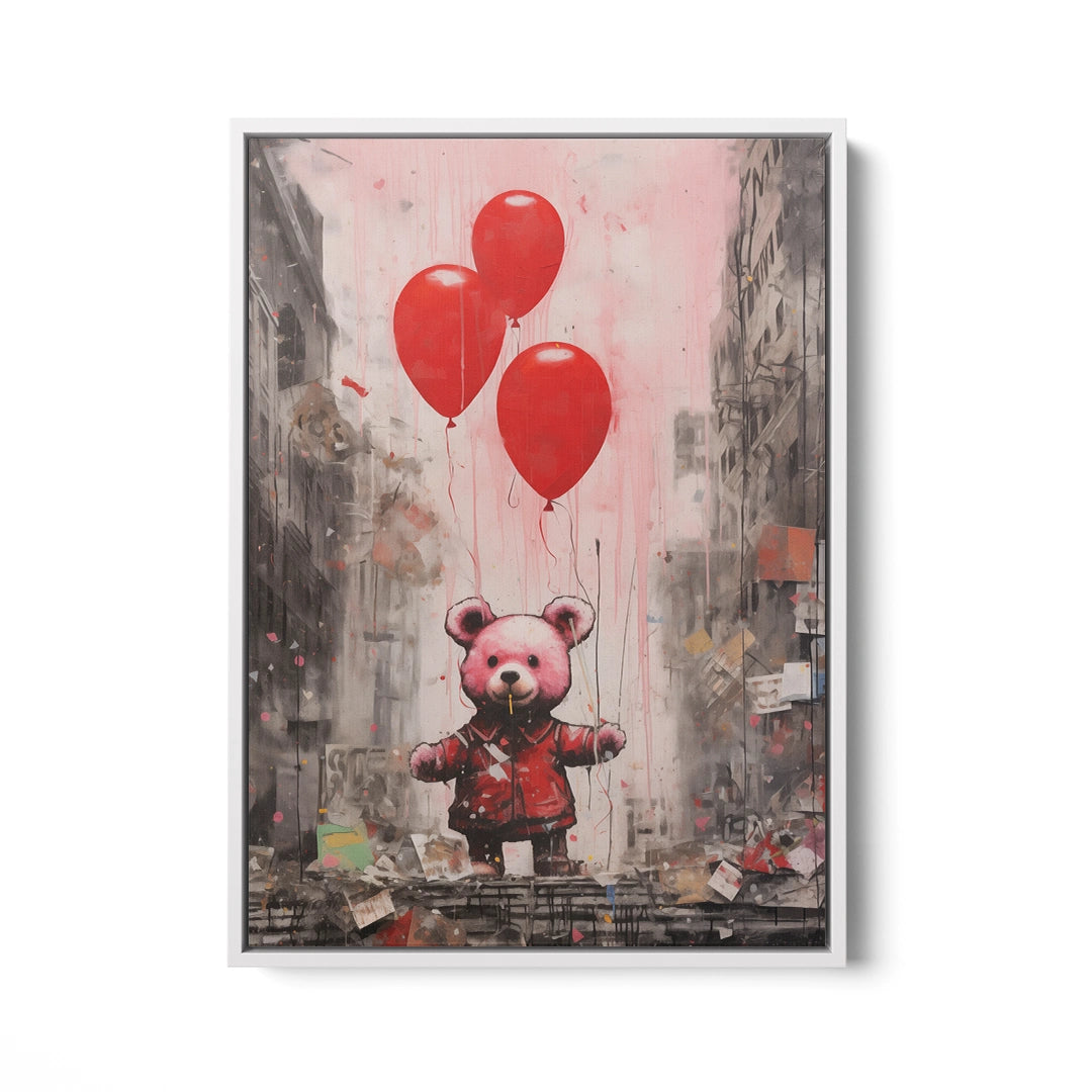 Discover Banksy Canvas Wall Art, Banksy Street Teddy Ballon Art Painting, BANKSY TEDDY BALLON by Original Greattness™ Canvas Wall Art Print